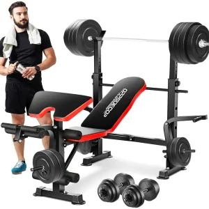 6-in-1 660lbs Weight Bench Set